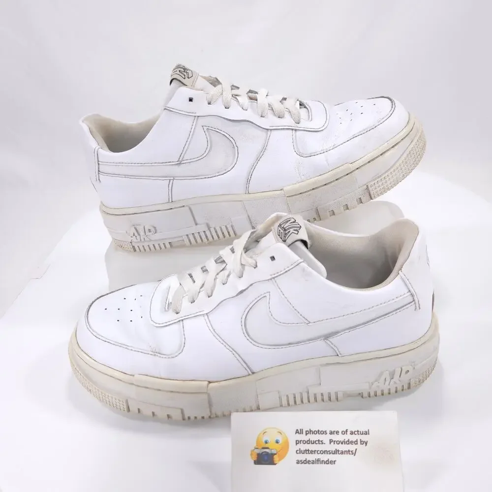 Nike Air Force 1 Pixel Lace Up Athletic Shoe Womens Size 9 CK6649-100 White